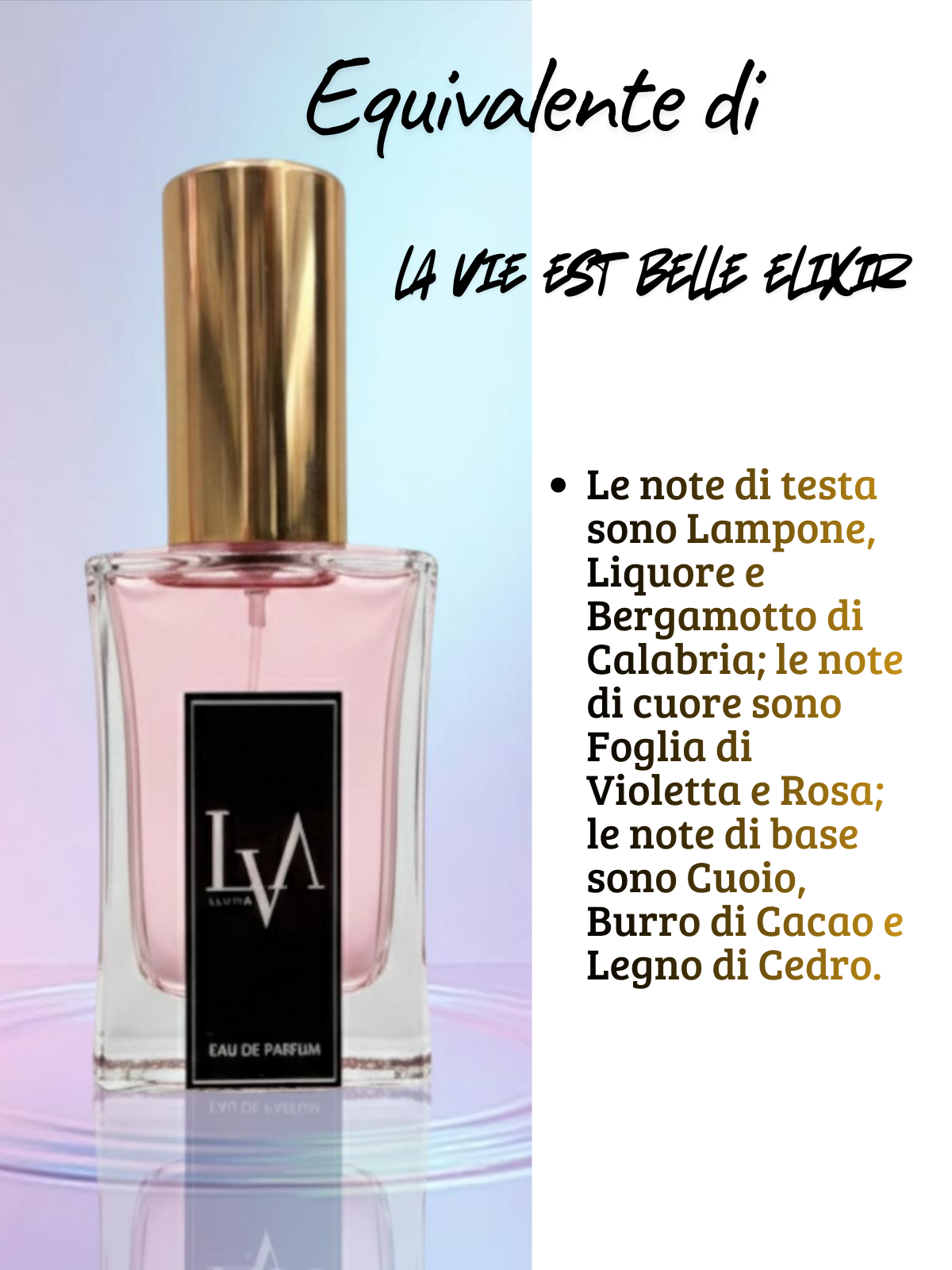 Profumo donna n F002 (equivalente di La Via Est Belle Elixir Lancome)